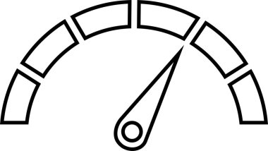 Hız göstergesi, takometre alçak ve yüksek barometre, saydam arkaplanda izole edilmiş siyah, düzenlenebilir oklu torpido gözü. Performans göstergesi işareti için satır vektör kullanımı. Araba hızı.