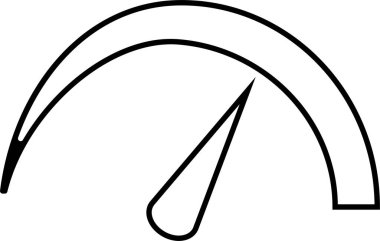 Hız göstergesi, takometre alçak ve yüksek barometre, saydam arkaplanda izole edilmiş siyah, düzenlenebilir oklu torpido gözü. Performans göstergesi işareti için satır vektör kullanımı. Araba hızı.