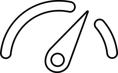 Hız göstergesi, takometre alçak ve yüksek barometre, saydam arkaplanda izole edilmiş siyah, düzenlenebilir oklu torpido gözü. Performans göstergesi işareti için satır vektör kullanımı. Araba hızı.