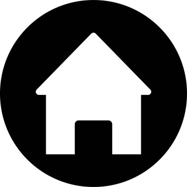 Ev siyahı ikonu. Toplama gayrimenkul eşyaları ve beyaz arka planda izole edilmiş evler. Daire şeklinde işaretli taşıyıcı. Düz ve satır tarzı ev sembolleri uygulamalar ve web sitesi için.