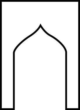 Arapça pencere ve kapı simgesi. Geleneksel ve kültürel vektör beyaz arka planda izole edildi. Doğu tarzında desenlerin toplanması. Ramazan Kareem için İslami Müslüman tasarımı çerçeveleri.