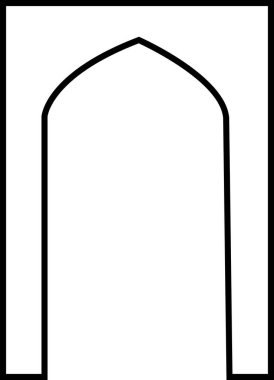 Arapça pencere ve kapı simgesi. Geleneksel ve kültürel vektör beyaz arka planda izole edildi. Doğu tarzında desenlerin toplanması. Ramazan Kareem için İslami Müslüman tasarımı çerçeveleri.