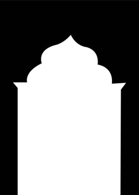 Arapça pencere ve kapı simgesi. Geleneksel ve kültürel vektör beyaz arka planda izole edildi. Doğu tarzında desenlerin toplanması. Ramazan Kareem için İslami Müslüman tasarımı çerçeveleri.