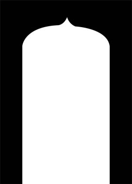 Arapça pencere ve kapı simgesi. Geleneksel ve kültürel vektör beyaz arka planda izole edildi. Doğu tarzında desenlerin toplanması. Ramazan Kareem için İslami Müslüman tasarımı çerçeveleri.