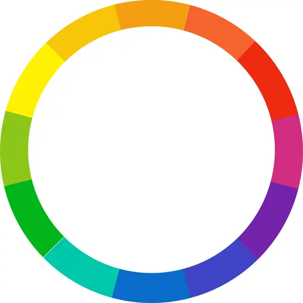 Renkli teker rehberi şeffaf arka plan vektöründe izole edildi. Çiçek desenleri ve palet. RGB ve CMYK renkleri. Pasta grafikleri. Farklı renk çemberleri simgesi. Bilgi ögesi yuvarlak şekli