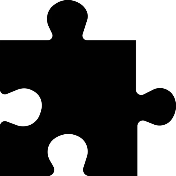 Puzzle Piece Black Icon Isolated Transparent Background Vector Square Presentation — Stock Vector