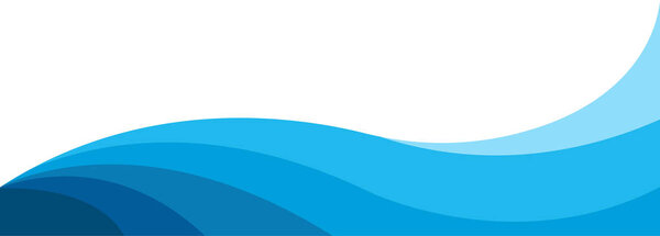 Blue Sea Wavy Decoration Abstract Vector Background Minimal Curve Wave — Stock Vector