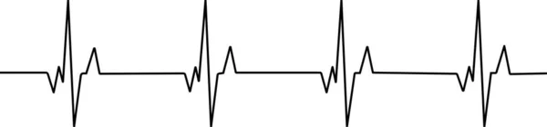Кардіограма Чорна Ікона Ізольована Білому Тлі Серце Пульс Плоскою Піктограмою — стоковий вектор