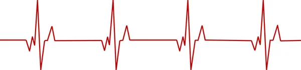 在白色背景下孤立的心动图红色图标 心跳平缓的图标 心脏节律心电图 心线图标设置 矢量图形Eps — 图库矢量图片