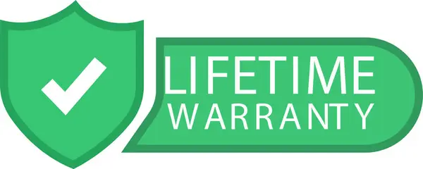 Düz afiş etiketi ömür boyu garanti simgesi. Tasarım elemanı için ömür boyu garanti işareti vektörü izole edildi. Pazarlama ve mühürleme için en iyi ömür boyu garanti pulu koleksiyonu.