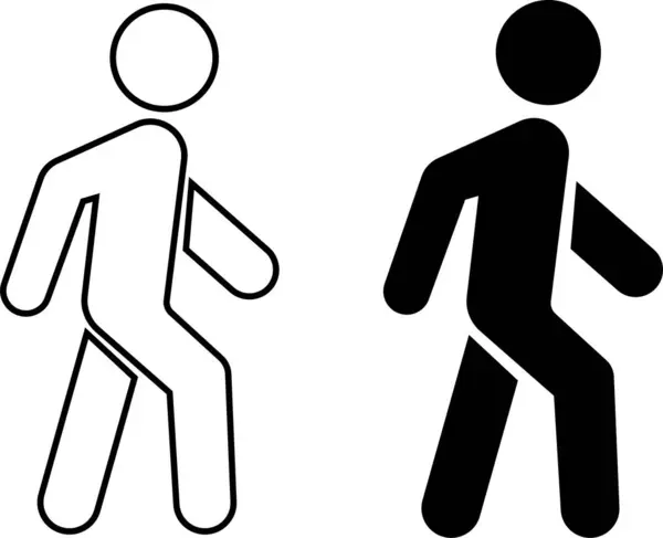Eine Person Fuß Oder Fuß Zeichen Flachen Und Linearen Vektor — Stockvektor
