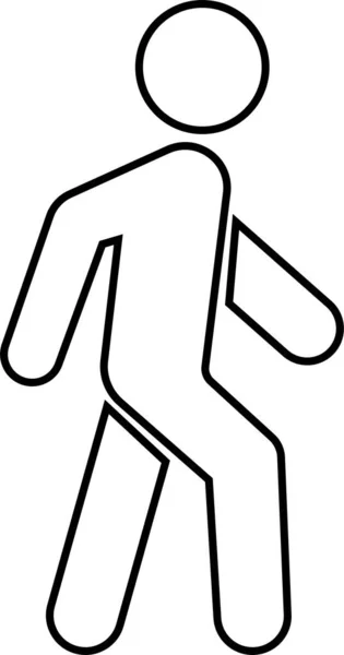 Person Walking Walk Sign Flat Vector Walking Man Sign Isolated — Stock Vector