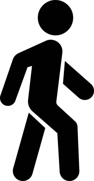 Человек Ходить Ходить Знак Плоский Вектор Ходьба Человек Знак Изолированы — стоковый вектор