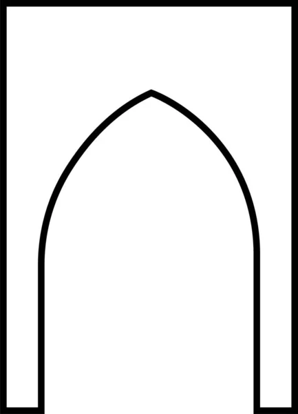 Porte Fenêtre Arc Arabe Icône Traditionnel Culture Vecteur Isolé Sur — Image vectorielle