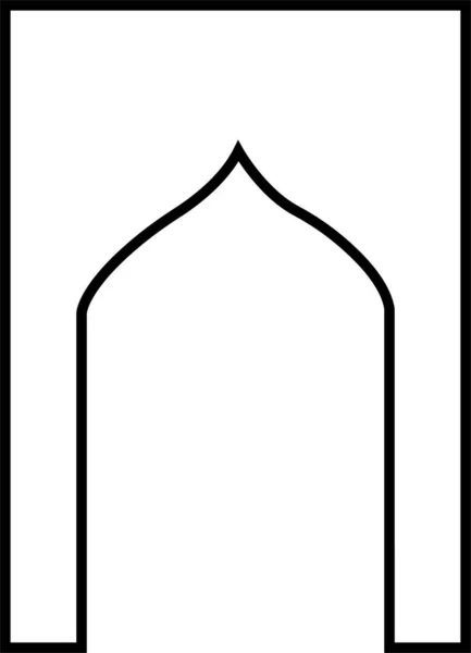 Porte Fenêtre Arc Arabe Icône Traditionnel Culture Vecteur Isolé Sur — Image vectorielle