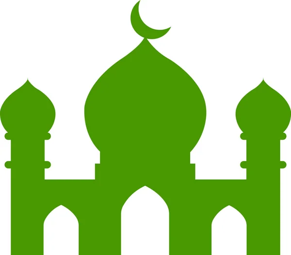 Islámská Mešita Minaret Ikona Dómu Islámská Šablona Šablona Vzor Zelená — Stockový vektor