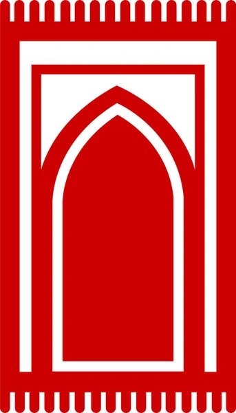 Modlitební Koberec Květinovým Arabským Květinovým Obloukem Tradiční Islámské Pozadí Červená — Stockový vektor
