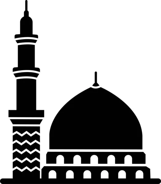 Medina Město Svatý Koncept Minar Prorok Muhammad Mešita Vektor Ikona — Stockový vektor