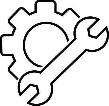 Siyah düz simgeler üretiliyor. Servis vektör simgesi tasarımları beyaz arkaplanda izole edildi. İş aletleri koleksiyonu. Tamir ve inşaat malzemeleri. Eskiz vintage vektörü.