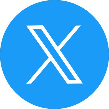 Yeni Twitter x.com simgesi mavisi. Twitter 'ın popüler sosyal medya simgesi anında kurye logosu. Editör vektörü. Twitter 'ın yeni logosunun izole edilmiş bir vektör biçimi