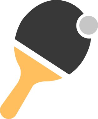 Ping pong masa tenisi raketi top modasında düz vektörlü şeffaf arka planda izole edilmiş. Spor malzemeleri tablosu tenis tasarımı şablon şablonu spor uygulamaları ve web için simge kabartma biçimi kullanımı.