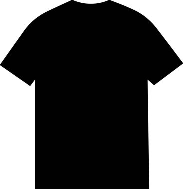 Tişört simgesi renkli vektör, siyah düz tabela, şeffaf arkaplanda izole edilmiş katı resim. Mobil konsept ve web tasarımı için basit biçim erkek giyim sembolü, logo.