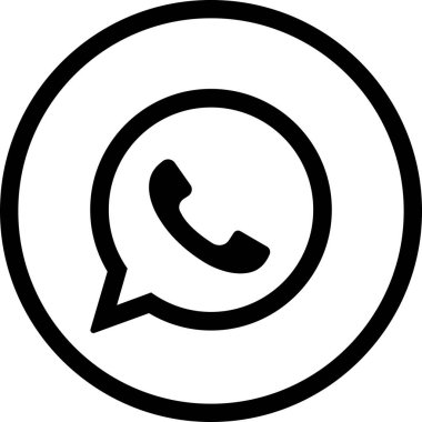 WhatsApp simgesi düz veya çizgi. WhatsApp, popüler sosyal medya düğmesi simgesi, anında kurye siyah logosu. Saydam arkaplanda yalıtılmış editoryal vektör.