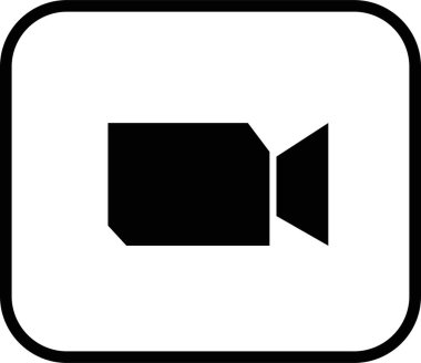Kameranın siyah simgesini büyüt. Saydam arkaplanda izole edilmiş editoryal düz çizgi vektörü. Canlı konferans görüntülü aramalar sohbet ve aynı anda birden fazla kişiyle webinarlar.
