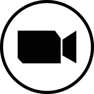 Kameranın siyah simgesini büyüt. Saydam arkaplanda izole edilmiş editoryal düz çizgi vektörü. Canlı konferans görüntülü aramalar sohbet ve aynı anda birden fazla kişiyle webinarlar.