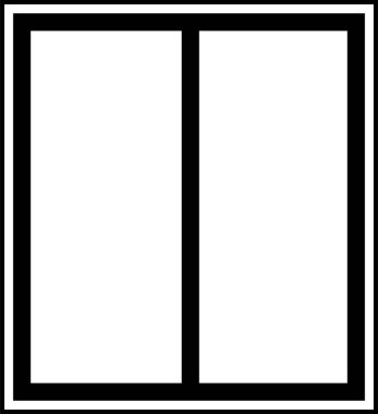 Pencere simgesi tasarım şablonu, vektör sembolü beyaz arkaplanda izole edilmiş düz çizgi biçiminde. Doğrusal tarzda en iyi resim koleksiyonu. Klasik mimari öğeler. Basit tasarım logosu.