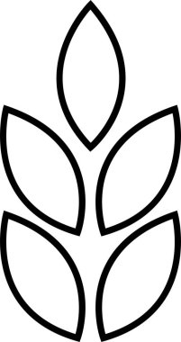 Buğday ve siyah simge. Glütensiz gıda alerjisi ürünleri diyet etiketi. Diyet konsepti çizgisi vektörü. Sağlıklı beslenme. Doğal ve organik gıdalar. Koleksiyon tasarımı ürünleri mühürler.