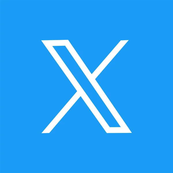 Nieuw Twitter Com Icoon Blauw Populaire Social Media Button Icon — Stockvector