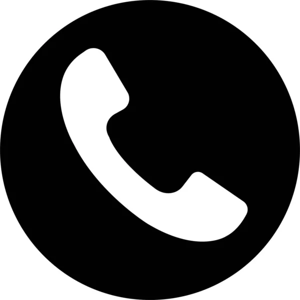 Rufen Sie Icon Telefonanrufe Akzeptieren Symbol Rufen Sie Schwarze Zeichen — Stockvektor