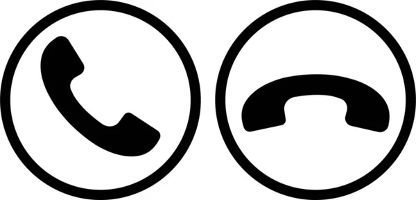Ligue Para Ícones Telefone Símbolos Discagem Resposta Declínio Sim Não — Vetor de Stock