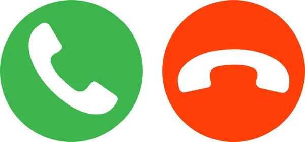 Звони Набор Икон Символы Телефонного Звонка Ответ Отказ Зеленый Красный — стоковый вектор