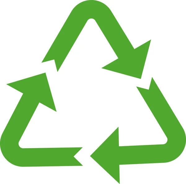 Recycle Groene Platte Pictogram Geïsoleerd Transparante Achtergrond Vector Symbool Recycling — Stockvector
