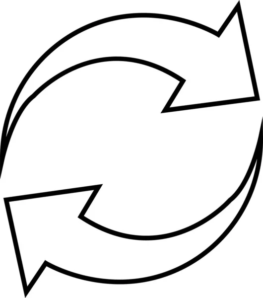 Recycle Schwarze Linie Symbol Isoliert Auf Transparentem Hintergrund Vektor Symbol — Stockvektor