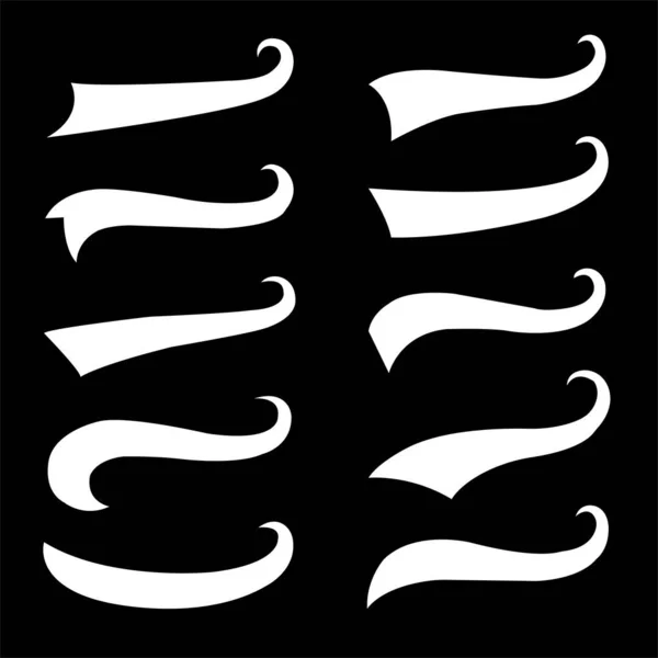 Sportif dönen kuyruk futbolu ve beysbol tipografisi simgeleri seti. Harfler için yazı yazma kuyruğu veya eski beyzbol takımı logosu tasarımı siyah vektör retro çizgi tipografisi izole edildi.