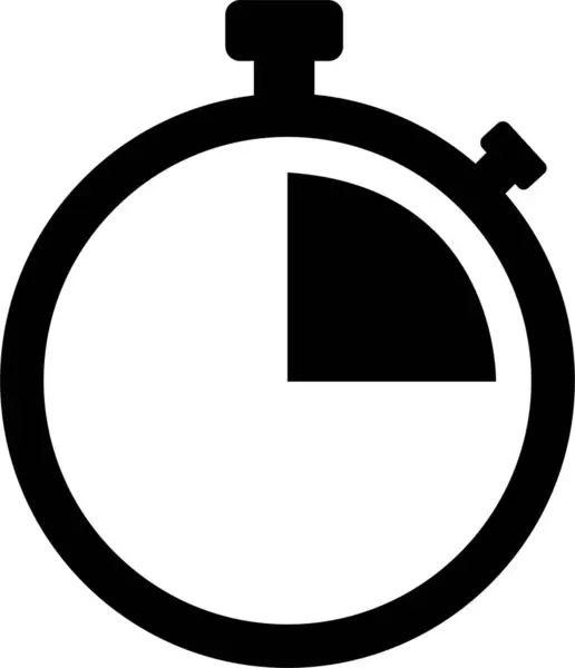 Ikona Stopwatch Symbol Zegara Zarys Ikony Stopu Zegarka Piktogram Alarmu — Wektor stockowy