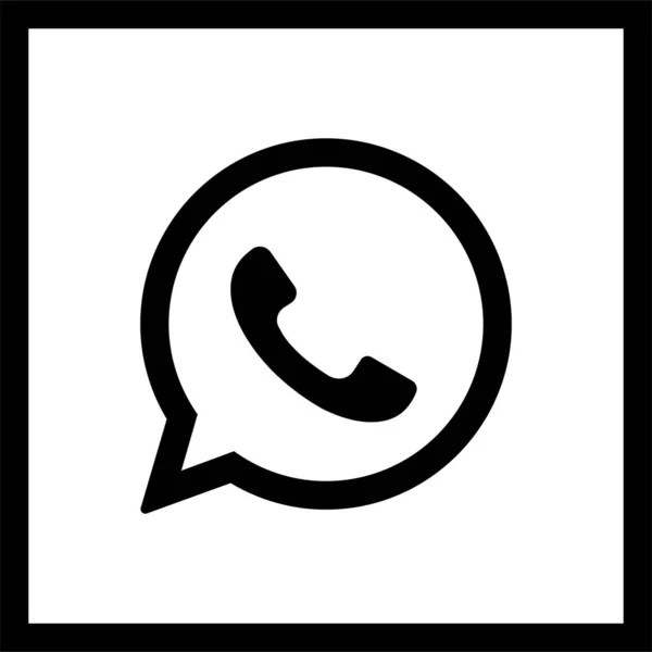 Icono Whatsapp Plana Línea Whatsapp Popular Icono Botón Redes Sociales — Vector de stock