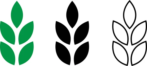 Пшеничный Зелёный Чёрный Значки Диетическая Этикетка Продуктов Аллергии Глютен Диетическая — стоковый вектор