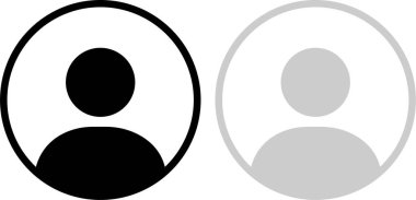 Avatar hesap simgesi grafik ve web tasarımı için şeffaf arkaplan üzerinde izole edilmiş düz vektör ayarla. Öntanımlı sosyal medya profili fotoğraf sembolü koleksiyonu. Profil ve insanlar siluet kullanıcı simgesi.