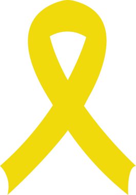 Kanser kurdelesi düz simgesi. Şeffaf arkaplanda izole edilmiş vektör farkındalık şeridi sarı rengi. Uluslararası Kanser Günü, Dünya Kanser Günü. Grafik için modaya uygun şablon ögesi tasarla.