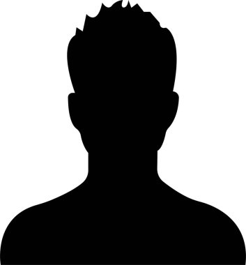 İş avatarı profili siyah simgesi. Şeffaf arkaplanda izole edilmiş modada kullanıcı vektör sembolü olan adam. Sosyal ağ veya internet için farklı yüzlerden erkek profili.