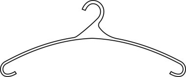 Askıdaki siyah simge. Elbise askısı, çamaşırhane, gardırop. Bilgi Grafikleri, Tasarım Elemanı, Web Siteleri, Sunum ve Uygulama Vektörü için Uygulama Odası Sembolü şeffaf arkaplanda izole edildi.