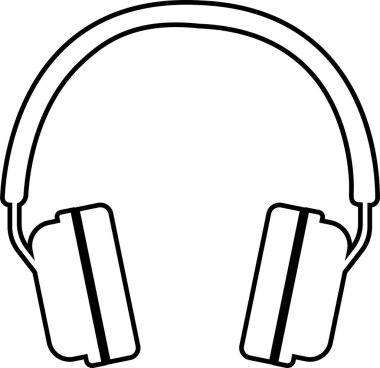 Kulaklık ikonu. Vektör, şeffaf arkaplanda izole edilmiş modada. Ses aygıtı işi konsepti. Müşteri hizmetleri, destek. Web, yazdırma veya uygulama için uygun tasarım ögesi.