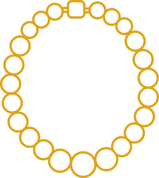 Golden Jewelry Outline Icon Women Accessories Necklace Bracelet Diamonds Pearl — Stock Vector