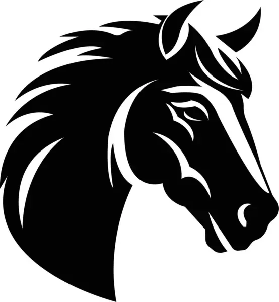 Horse head icon animal sign. Black flat vector silhouette head horse, wild stallion isolated on transparent background. Symbol for use on web and mobile apps, logo, print media
