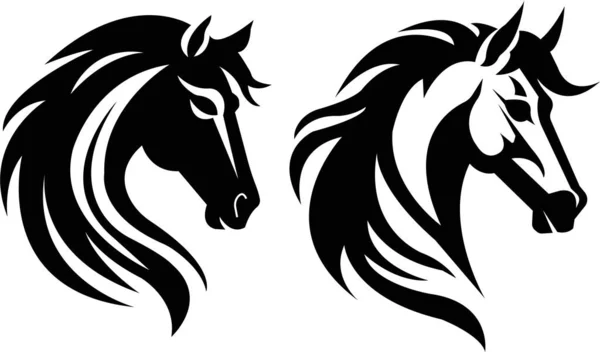 Horse head icon set animal sign. Black flat vector silhouette head horse, wild stallion isolated on transparent background. Symbol collection for use on web and mobile apps, logo, print media