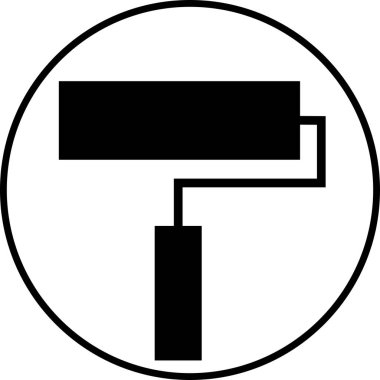 Saydam arkaplanda izole edilmiş modayı ya da çizgi biçimini boya fırçası simgesi olarak kullan. Web sitesi grafik tasarım logoti, uygulama ve UI için boya fırçası sayfası sembolü. Boya silindiri vektörü.